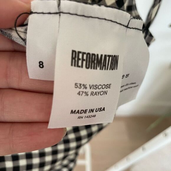Reformation Black white checkered dress - Picture 5 of 7